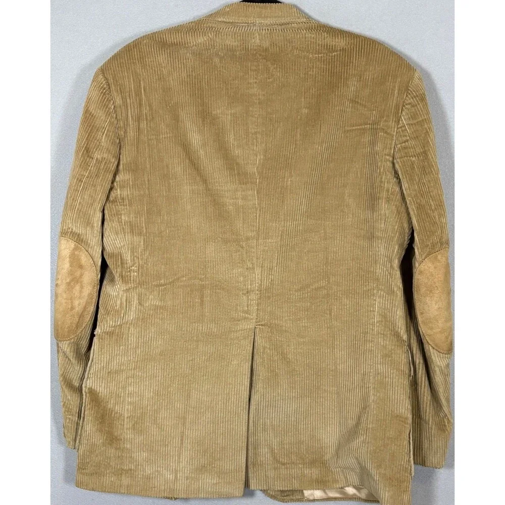 Vtg Lands End Blazer Sportscoat Mens 42R Corduroy Elbow Patches Made In USA